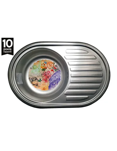 Мойка для кухни из нержавеющей стали овальная Romzha Dana Eko Textura - 4