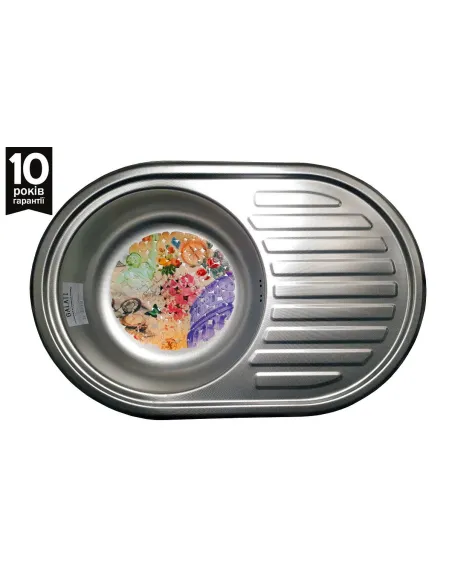 Мойка для кухни из нержавеющей стали овальная Romzha Dana Eko Textura - 4