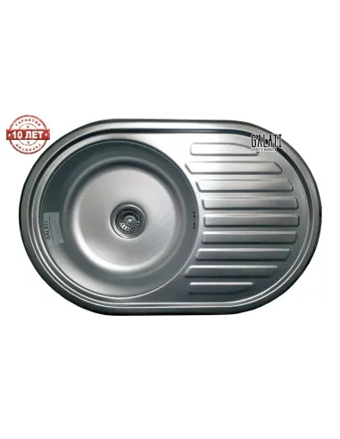 Мойка для кухни из нержавеющей стали овальная Romzha Dana Eko Textura - 6