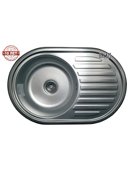 Мойка для кухни из нержавеющей стали овальная Romzha Dana Eko Textura - 6