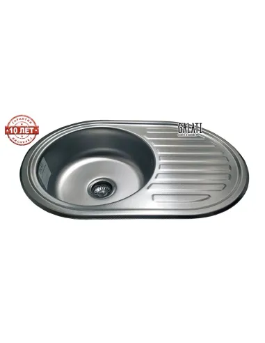 Мойка для кухни из нержавеющей стали овальная Romzha Dana Eko Textura - 7