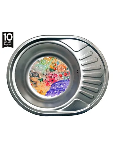 Мойка для кухни из нержавеющей стали овальная Romzha Taleyta Eko Textura - 3