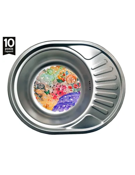 Мойка для кухни из нержавеющей стали овальная Romzha Taleyta Eko Textura - 3