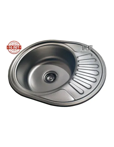 Мойка для кухни из нержавеющей стали овальная Romzha Taleyta Eko Textura - 6