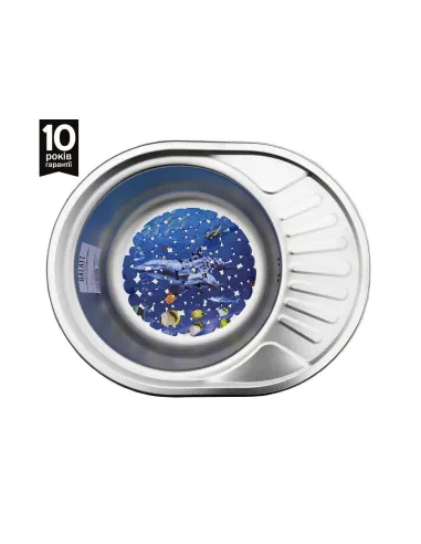 Мойка для кухни из нержавеющей стали овальная Romzha Taleyta textura - 3