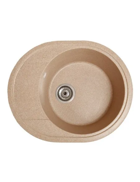 Мойка кухонная каменная овальная Romzha Voce Piesok 301, 580х470х215 мм - 3