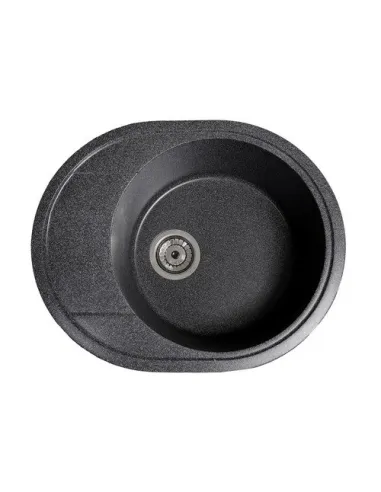 Мойка кухонная каменная овальная Romzha Voce Grafit 201, 580х470х215 мм - 3