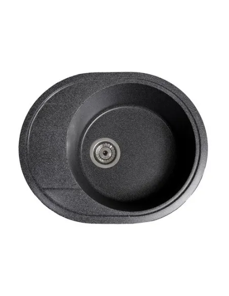 Мойка кухонная каменная овальная Romzha Voce Grafit 201, 580х470х215 мм - 3