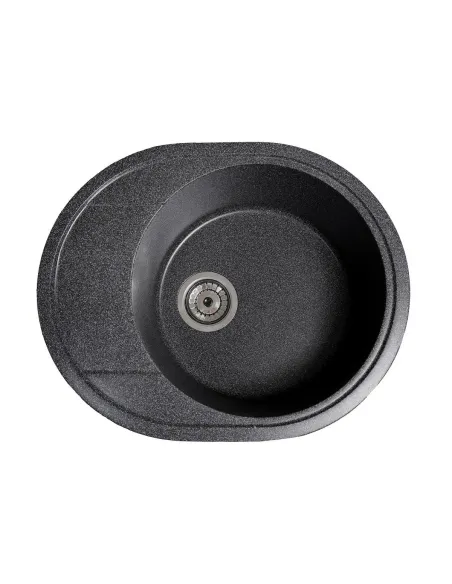 Мойка кухонная каменная овальная Romzha Voce Grafit 201, 580х470х215 мм - 5