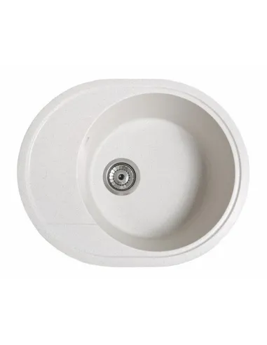 Мийка кухонна кам`яна овальна Romzha Voce Biela 101, 580х470х215 мм - 3