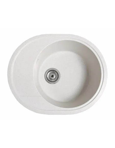 Мийка кухонна кам`яна овальна Romzha Voce Biela 101, 580х470х215 мм - 3