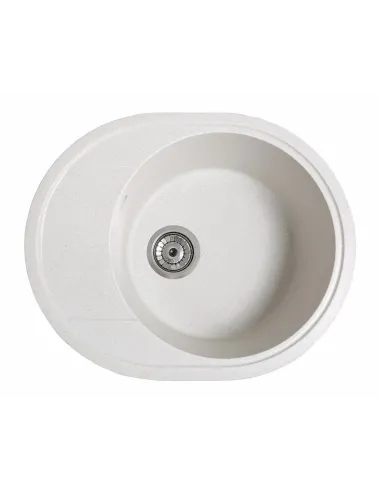 Мийка кухонна кам`яна овальна Romzha Voce Biela 101, 580х470х215 мм - 5