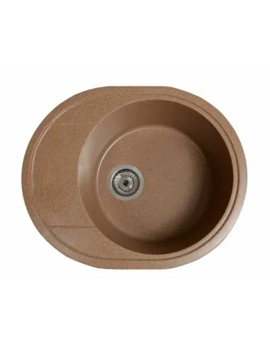 Мойка кухонная каменная овальная Romzha Voce Teracotă 701, 580х470х215 мм - 3