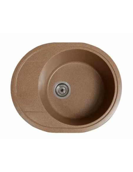 Мойка кухонная каменная овальная Romzha Voce Teracotă 701, 580х470х215 мм - 3