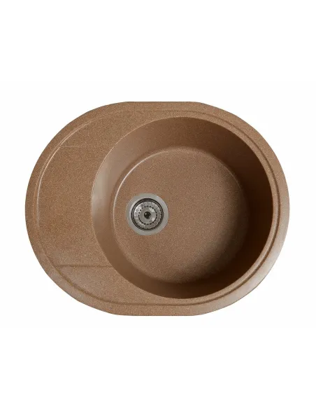 Мойка кухонная каменная овальная Romzha Voce Teracotă 701, 580х470х215 мм - 5
