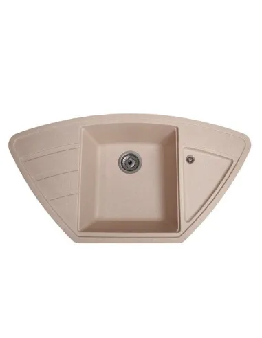 Мийка кухонна кам`яна кутова Romzha Jorum 98B Piesok 301, 980х510х217 мм - 3