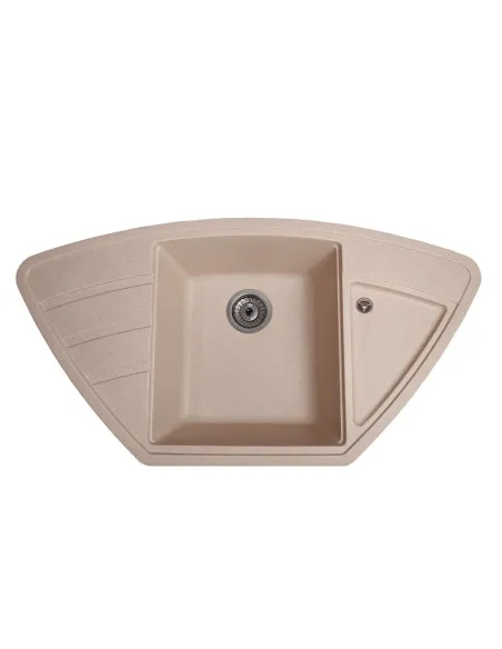 Мийка кухонна кам`яна кутова Romzha Jorum 98B Piesok 301, 980х510х217 мм - 5