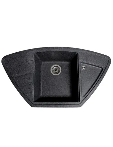 Мойка кухонная каменная угловая Romzha Jorum 98B Grafit 201, 980х510х217 мм - 3