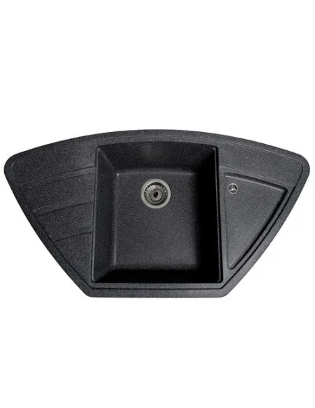 Мойка кухонная каменная угловая Romzha Jorum 98B Grafit 201, 980х510х217 мм - 3