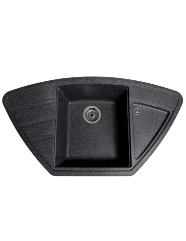 Мойка кухонная каменная угловая Romzha Jorum 98B Grafit 201, 980х510х217 мм - 5