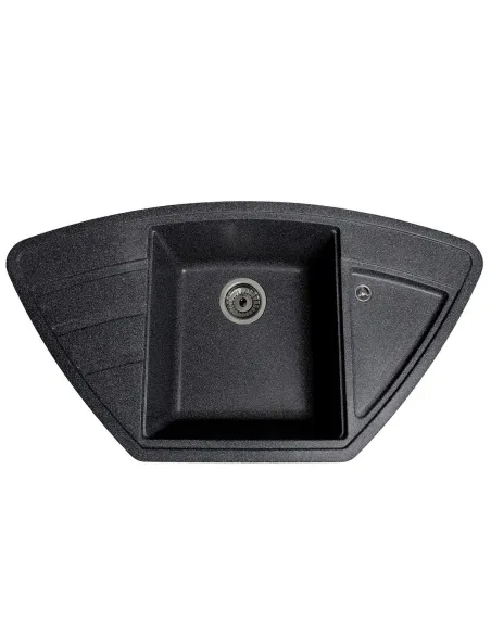 Мойка кухонная каменная угловая Romzha Jorum 98B Grafit 201, 980х510х217 мм - 5