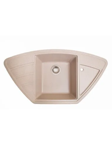 Мийка кухонна кам`яна кутова Romzha Jorum 98B Bezhvy 401, 980х510х217 мм - 3