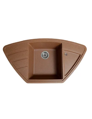 Мийка кухонна кам`яна кутова Romzha Jorum 98B Teracotă 701, 980х510х217 мм - 5