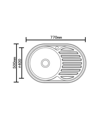 Мойка для кухни из нержавеющей стали овальная Romzha Dana Nova Textură, 500х770х180 - 3