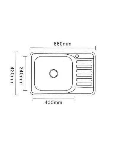 Мийка кухонна металева прямокутна Romzha Bogna Textură, 420х660х180 мм - 4