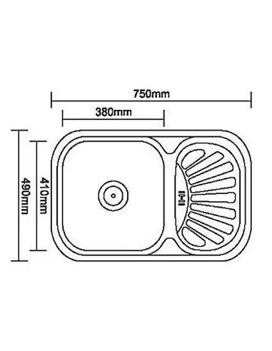 Мойка для кухни из нержавеющей стали прямоугольная Romzha Stelă Satin, 490х750х180 мм - 4