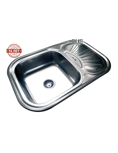 Мойка для кухни из нержавеющей стали прямоугольная Romzha Stelă Satin, 490х750х180 мм - 6