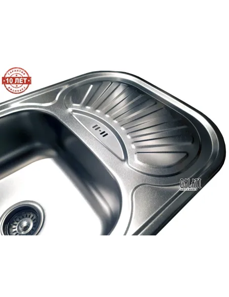 Мойка для кухни из нержавеющей стали прямоугольная Romzha Stelă Satin, 490х750х180 мм - 7