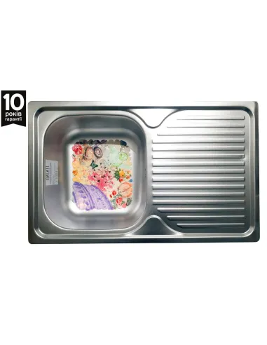 Мийка кухонна металева прямокутна Romzha Constanta Nova Textură, 480х780х180 мм - 3