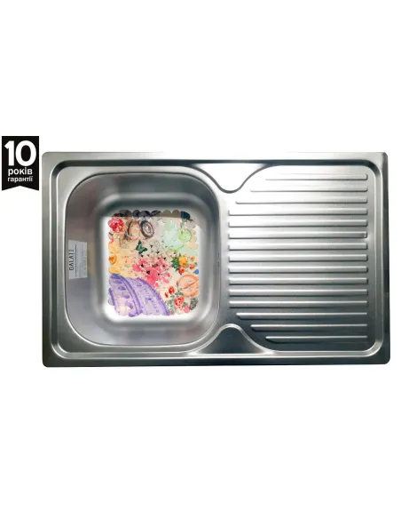 Мийка кухонна металева прямокутна Romzha Constanta Nova Textură, 480х780х180 мм - 3