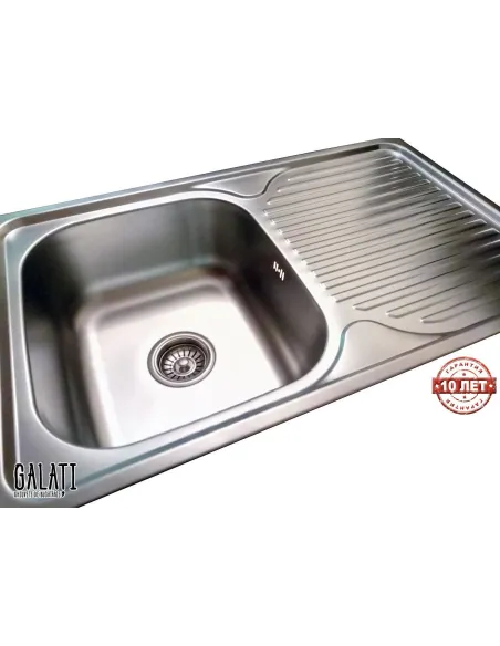 Мийка кухонна металева прямокутна Romzha Constanta Nova Textură, 480х780х180 мм - 6