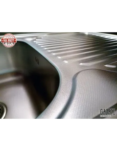 Мийка кухонна металева прямокутна Romzha Constanta Nova Textură, 480х780х180 мм - 7