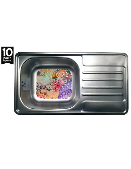 Мийка кухонна металева прямокутна Romzha Milana Satin, 420х760х180 мм - 2