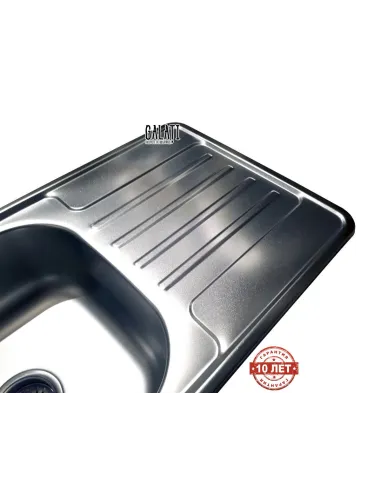 Мийка кухонна металева прямокутна Romzha Milana Satin, 420х760х180 мм - 6