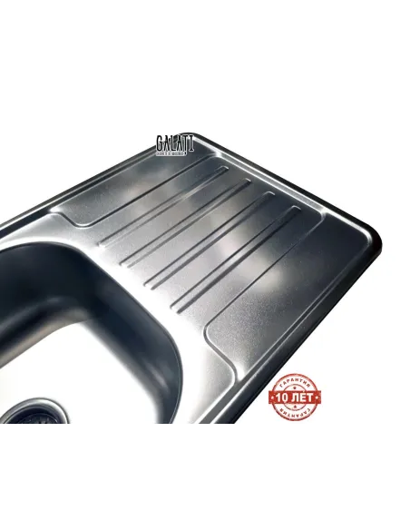 Мийка кухонна металева прямокутна Romzha Milana Satin, 420х760х180 мм - 6