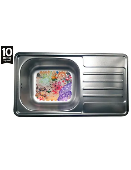 Мийка кухонна металева прямокутна Romzha Milana Textură, 420х760х180 мм - 2