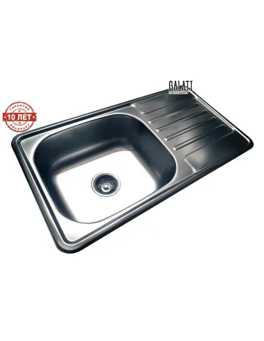 Мийка кухонна металева прямокутна Romzha Milana Textură, 420х760х180 мм - 6