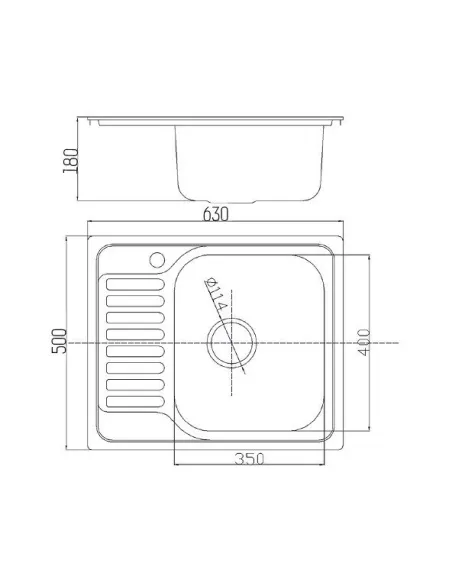 Мойка для кухни из нержавеющей стали прямоугольная Romzha Donka Textură, 500х630х180 мм - 3