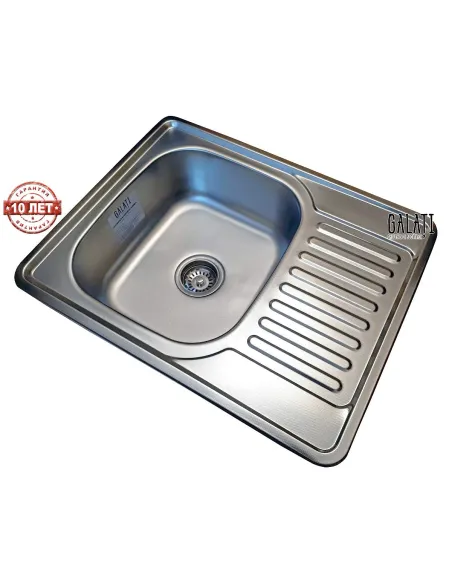 Мойка для кухни из нержавеющей стали прямоугольная Romzha Donka Textură, 500х630х180 мм - 5