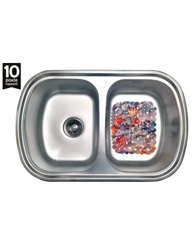 Мийка кухонна металева прямокутна Romzha Vayorika 2C Textură, 490х770х180 мм - 2