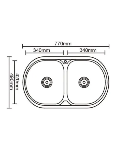 Мийка кухонна металева прямокутна Romzha Vayorika 2C Textură, 490х770х180 мм - 3