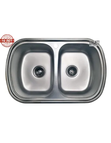 Мийка кухонна металева прямокутна Romzha Vayorika 2C Textură, 490х770х180 мм - 4