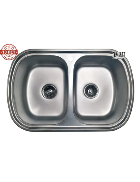 Мийка кухонна металева прямокутна Romzha Vayorika 2C Textură, 490х770х180 мм - 4