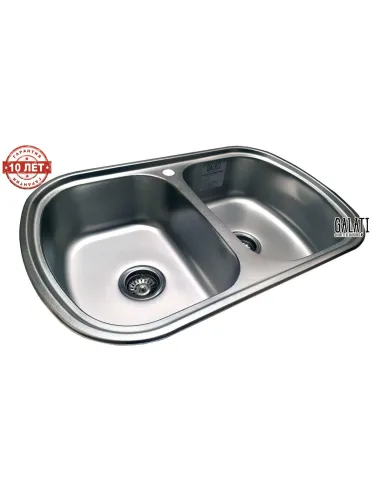 Мийка кухонна металева прямокутна Romzha Vayorika 2C Textură, 490х770х180 мм - 6