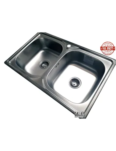 Мойка для кухни из нержавеющей стали прямоугольная Romzha Fifika 2C Satin, 480х780х180 мм - 6