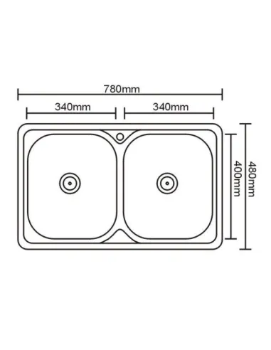 Мойка для кухни из нержавеющей стали прямоугольная Romzha Fifika 2C Textură, 480х780х180 мм - 2
